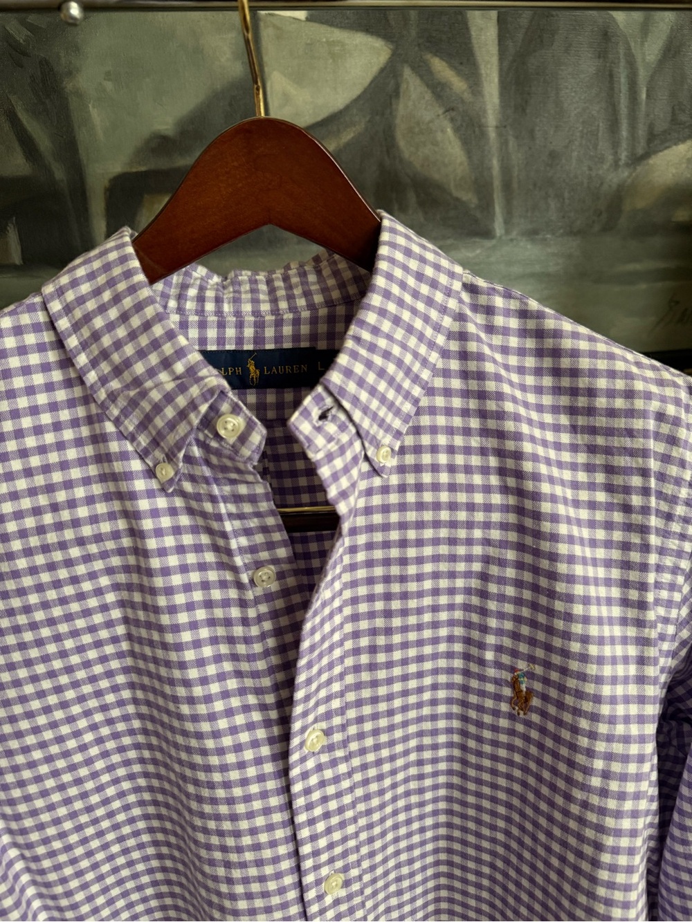 Ralph Lauren Lavender Gingham Button-Down Shirt